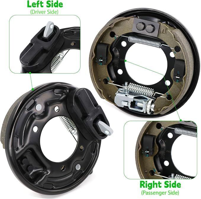 Club Car Precedent Left Rear Brake Cluster with Self-adjusting Zinc-plated Stamped Steel and Asbestos-free Friction Compound