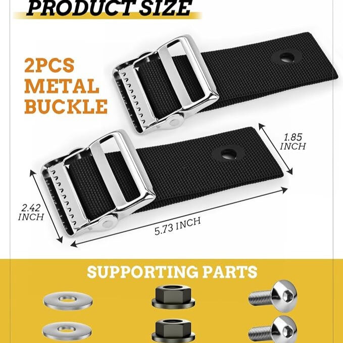 2PCS Cart Bag Rack Strap Buckle Cart Bag Strap Buckle Universal Adjustable Stainless Steel Bag Holder Bracket Buckle